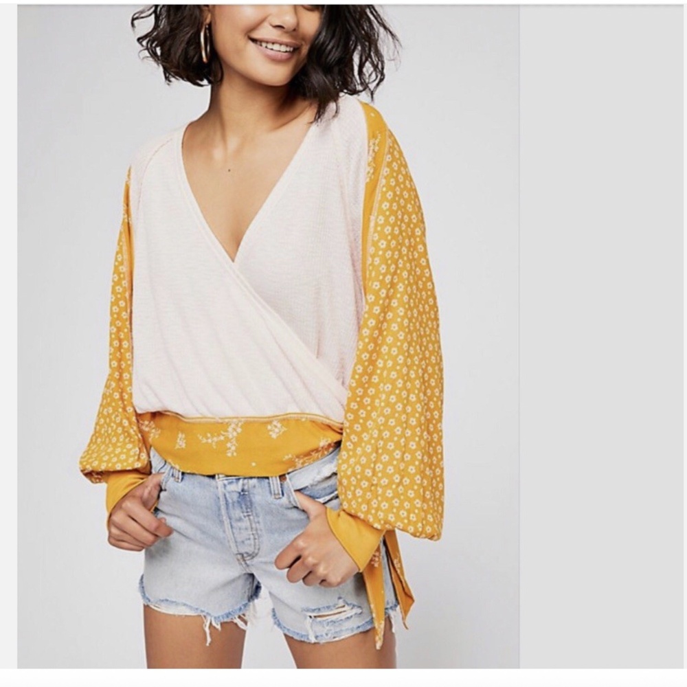 Free People Auxton Thermal Wrap Blouse